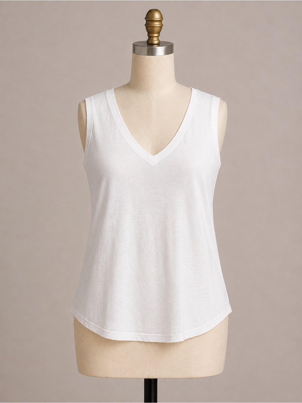 Bared Footwear White V-Neck Sleeveless Tank Top
